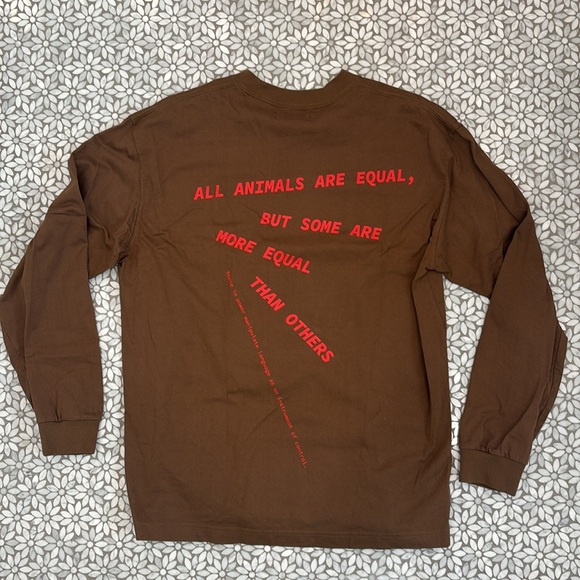 Men's Otto 958 Kiko Kostadinov Squealer LS Tee in Brown, Size M - Picture 2 of 7